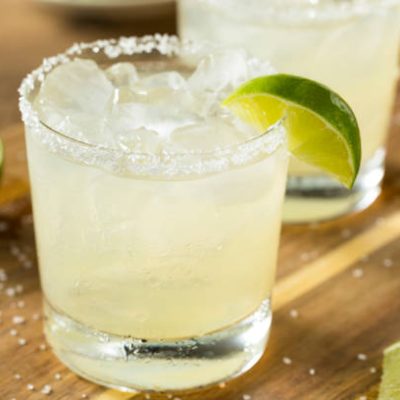 Alcoholic Lime Margarita with Tequila and Sea Salt